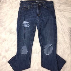 Gap girlfriend jeans size 0 Distressed
